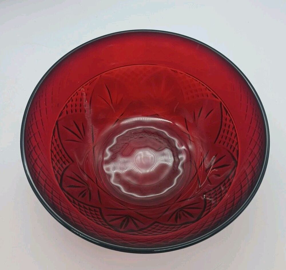 Ruby Red Luminarc Cristal d’Arques Durand France Bowls 5.5" soup cereal set of 6